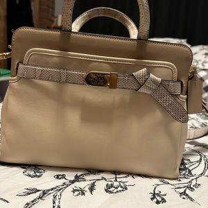 Authentic coach tote with real snakeskin
